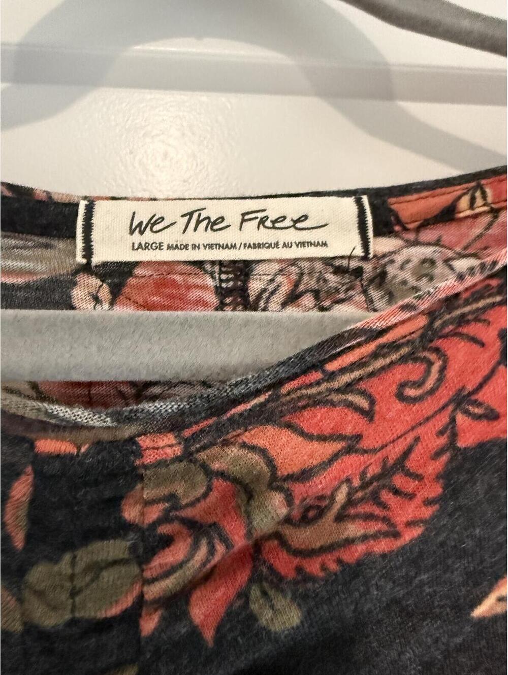 We The Free Floral Long Sleeve Ruched Top Large - Picture 3 of 7